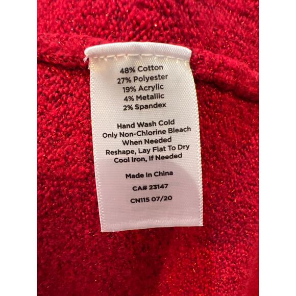 Talbots Red Side Tie Shimmer Shift Sweater Dress NWT Holiday Sparkle 2XP - Picture 9 of 9